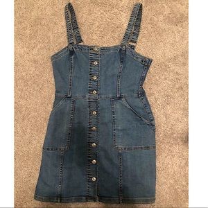 Denim overall dress